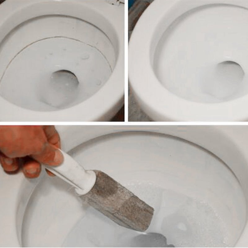 طقم فرشاة تنظيف المرحاض من حجر الخفاف الطبيعي مكون من قطعتين - Image 2