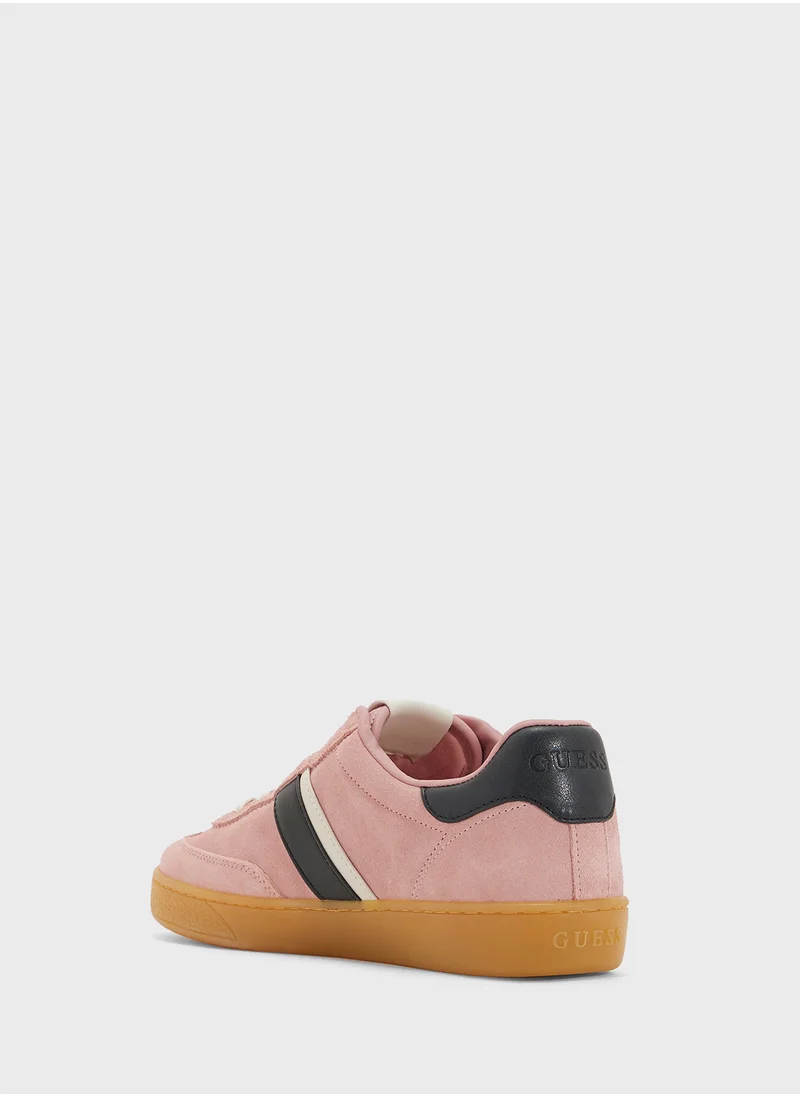 GUESS Logo Detailed Lace Up Low Top Sneakers
