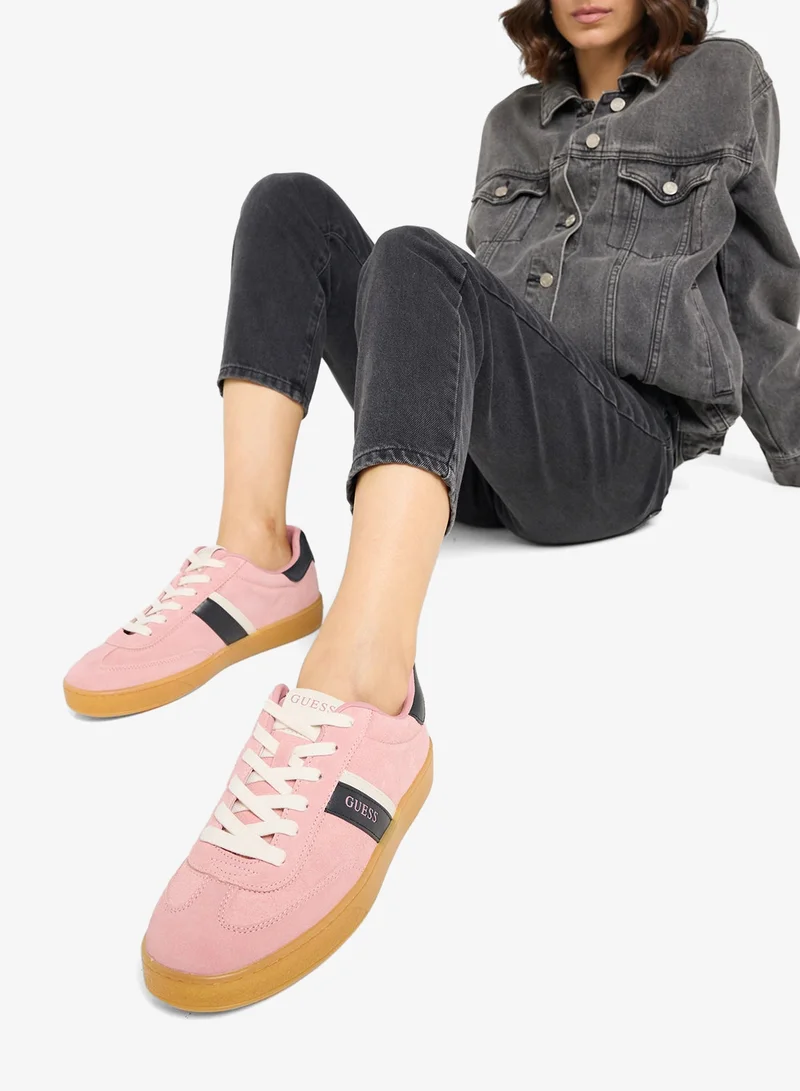 GUESS Logo Detailed Lace Up Low Top Sneakers