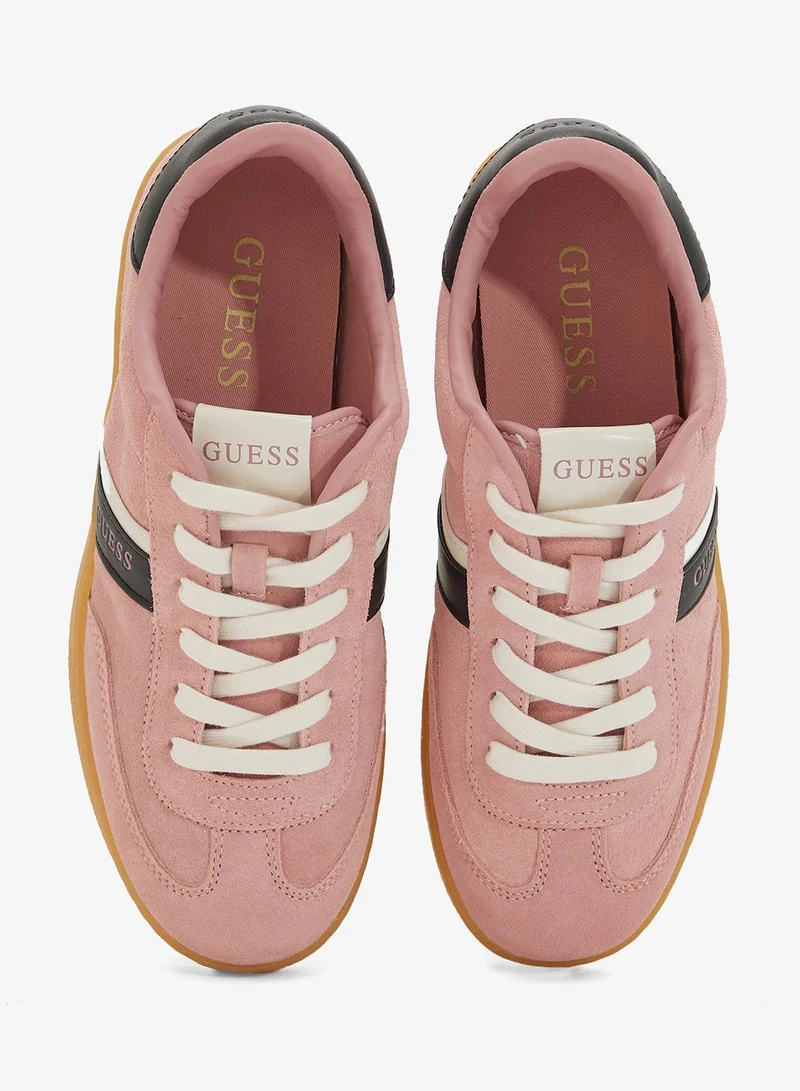 GUESS Logo Detailed Lace Up Low Top Sneakers