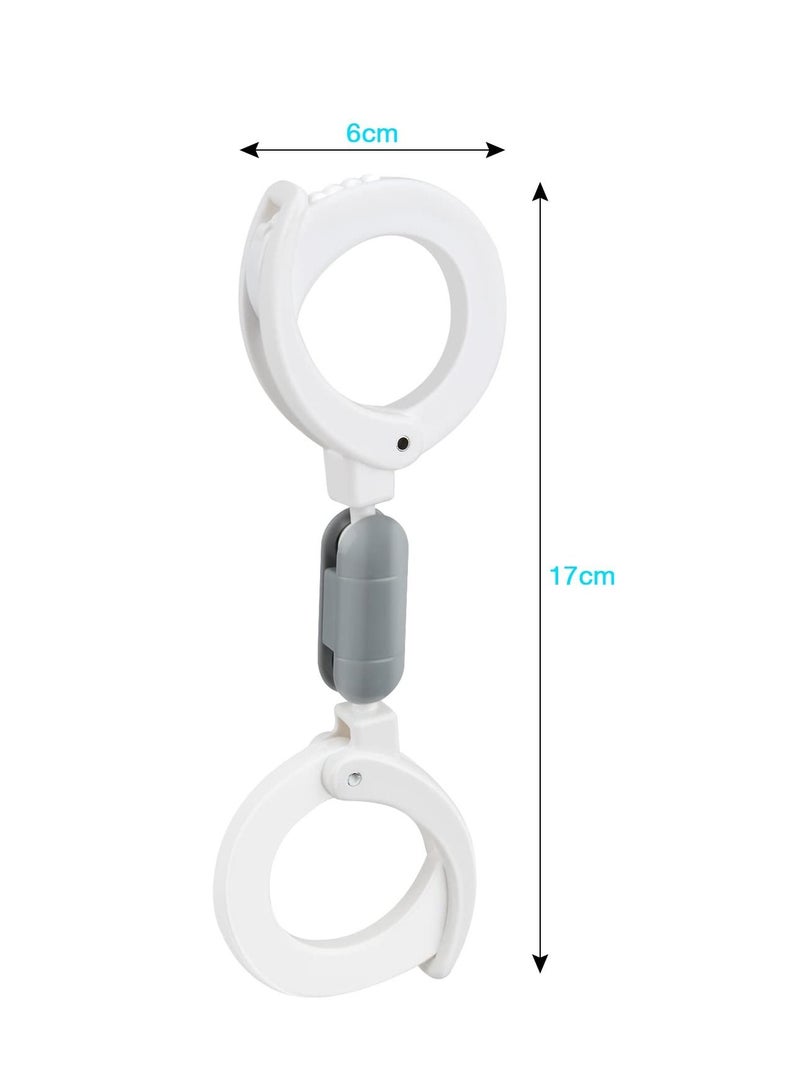 KASTWAVE 2 Pcs Stroller Hooks Baby Bag Clips Adjustable Pram Clips for Shopping Bag Changing Bag and Handbags Pushchair Accessories Universal Fits Any Stroller - Image 3