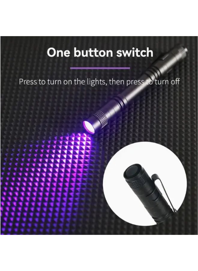 1pc UV Flashlight Pen Blacklight With Clip UV White Modes For Resin Curing Pet Urine Detection - Image 1