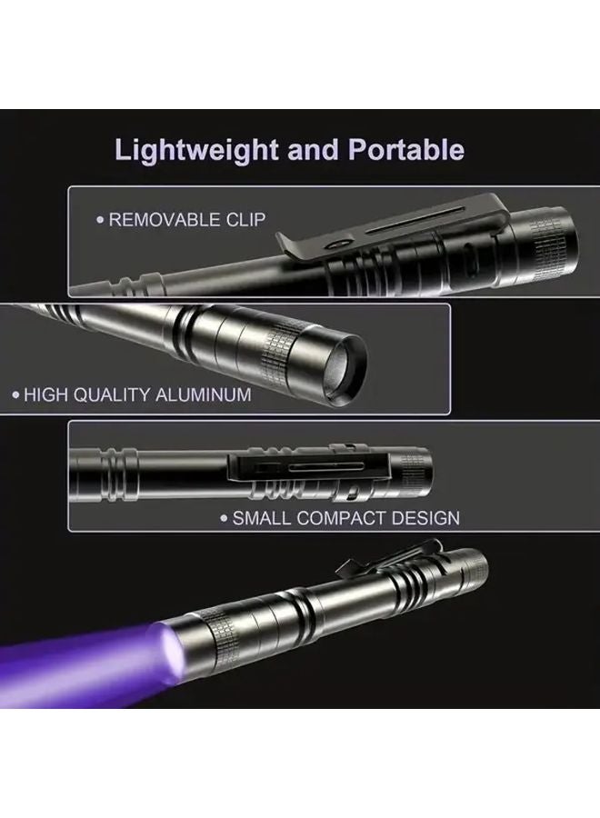 1pc UV Flashlight Pen Blacklight With Clip UV White Modes For Resin Curing Pet Urine Detection - Image 5