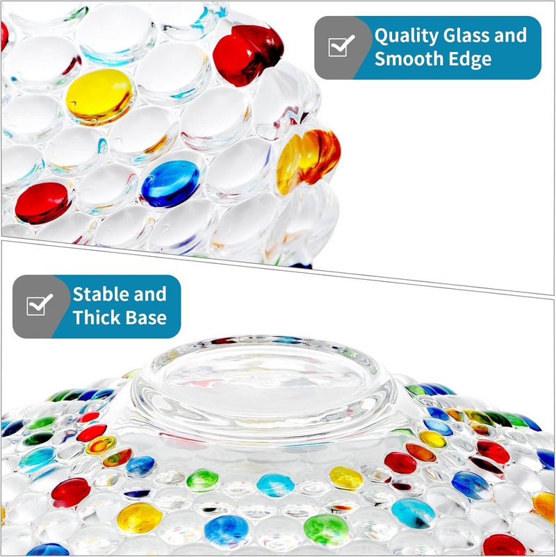 MDLUU 11.5'' Glass Crystal Bowl Centerpiece, Colorful Fruit Display Bowl, Decorative Large Glass Bowl for Kitchen Counter, Dining Room, Wedding Decor - Image 4