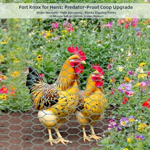 YGGlDUOl Chicken Wire, Easy to Shape, 15.7 x 87 Inches, Green PVC Coated Lightweight Galvanized Hexagonal Chicken Wire mesh, Floral Chicken Wire for Craft, Poultry, Garden - Image 4