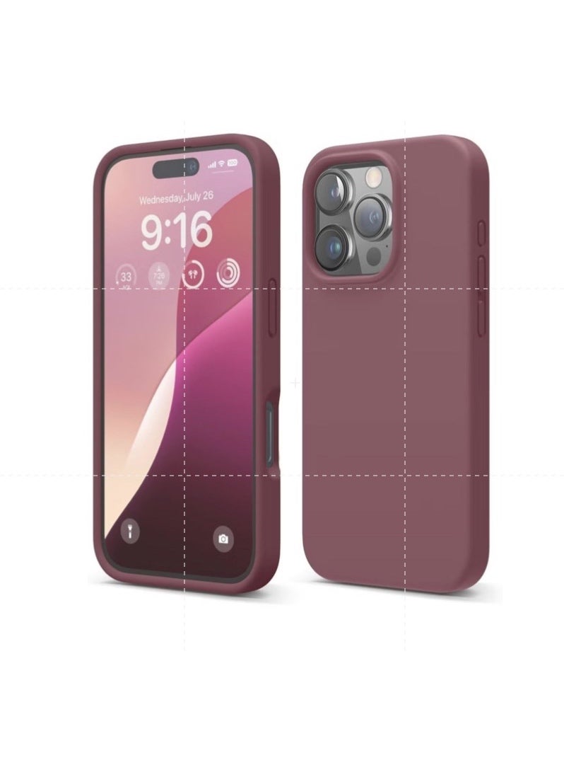 ELTRAZONE iPhone 16 Pro Case Cover – Burgundy, Full Body Protection, Shockproof, Slim Design with Anti-Scratch Soft Microfiber Lining