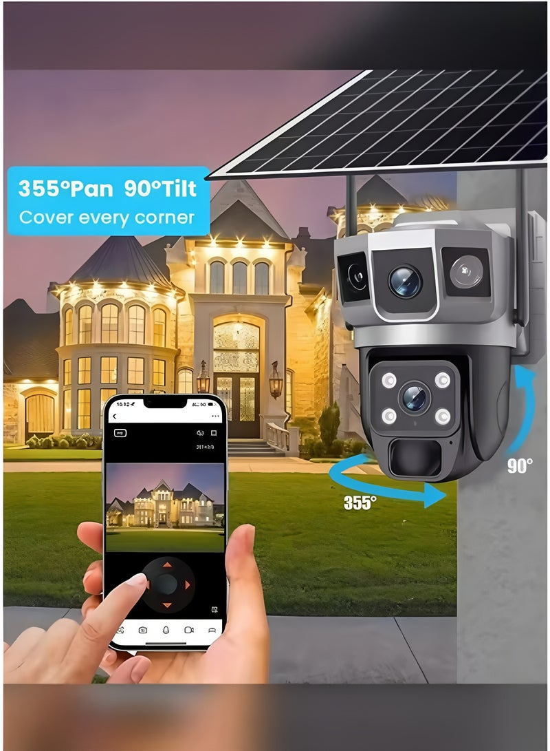 Flyview Solar Powered Surveillance Camera 4G Surveillance Cameras 4K HD CCTV Battery Dual Lens Outdoor Smart Home Security Surveillance Cameras - Image 4
