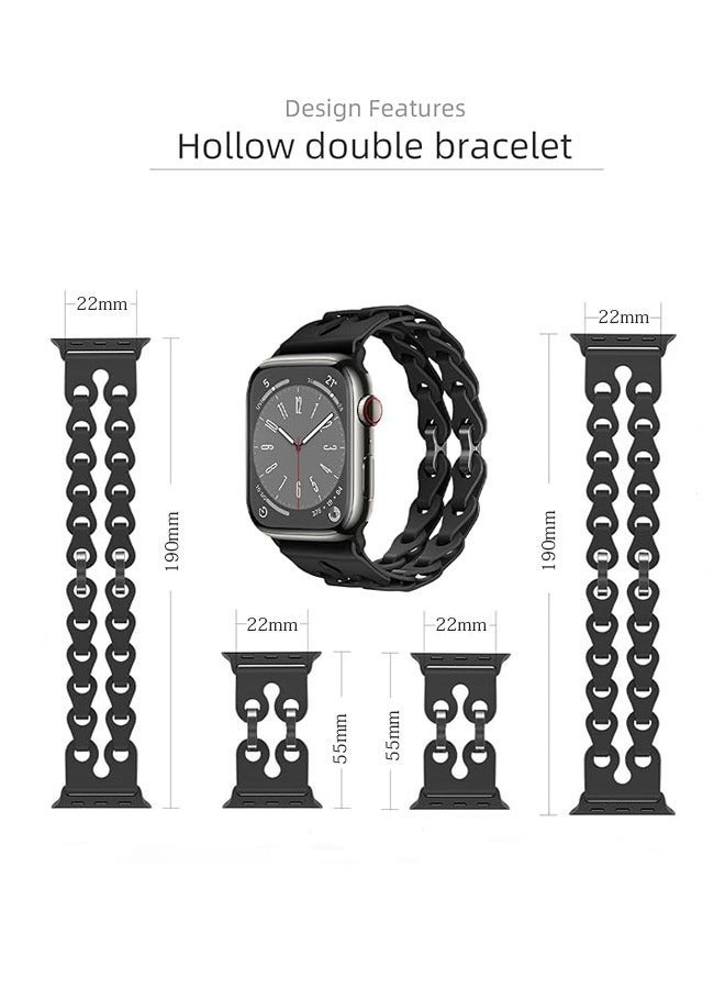 Compatible with Huawei Watch Bank Series GT4/GT3 pro, 22 mm, for Women and Men, Silicone Hollow Adjustable Elastic Strap (Black) - Image 5