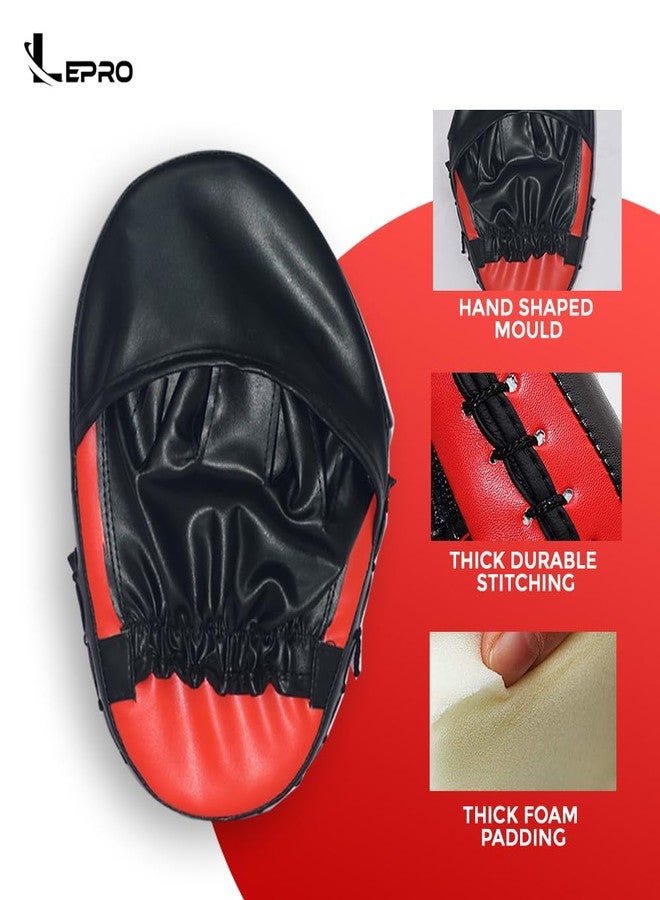 Lepro وسادات ليبرو للتركيز، قفازات لكم مستقيمة للملاكمة، وفنون القتال المختلطة، والملاكمة التايلاندية، والكيك بوكسينغ، والكاراتيه، والتايكوندو، تدريب للرجال والنساء، وسادة تركيز للكيك بوكسينغ (أحمر) - Image 5