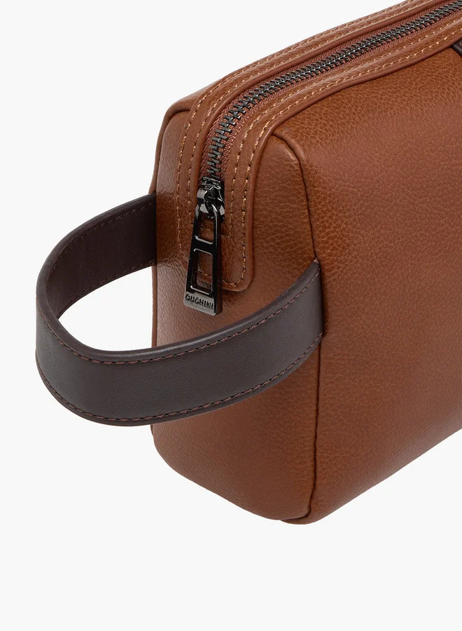 DUCHINI Striped Pouch with Zip Closure