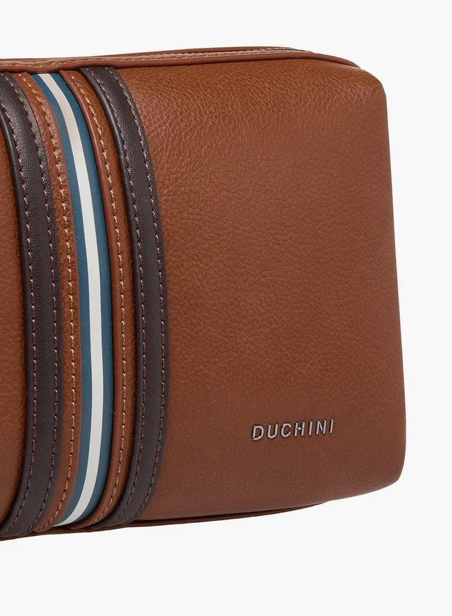 DUCHINI Striped Pouch with Zip Closure