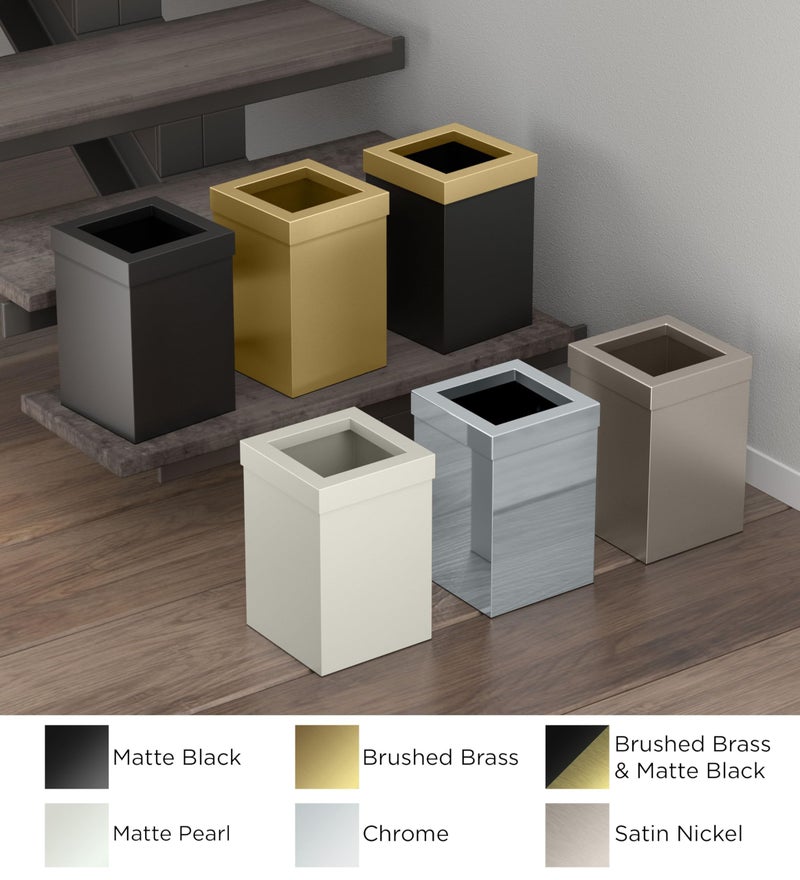 Gatco Modern Square Wastebasket, Chrome - Stainless Steel Trash Can with Removable Lid, Leakproof, 3 Gallon Capacity for Bathroom, Bedroom, Kitchen, or Office - Image 4