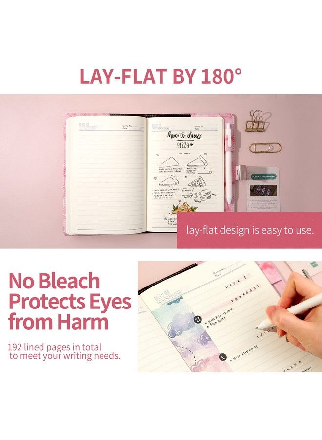 CAGIE Marble Diary With Lock For Girls And Women Waterproof Journal With Lock 192 Pages Secret Girls Locked Diary With Pen Password Locked Journals For Teen Girls A5 Pink - Image 5