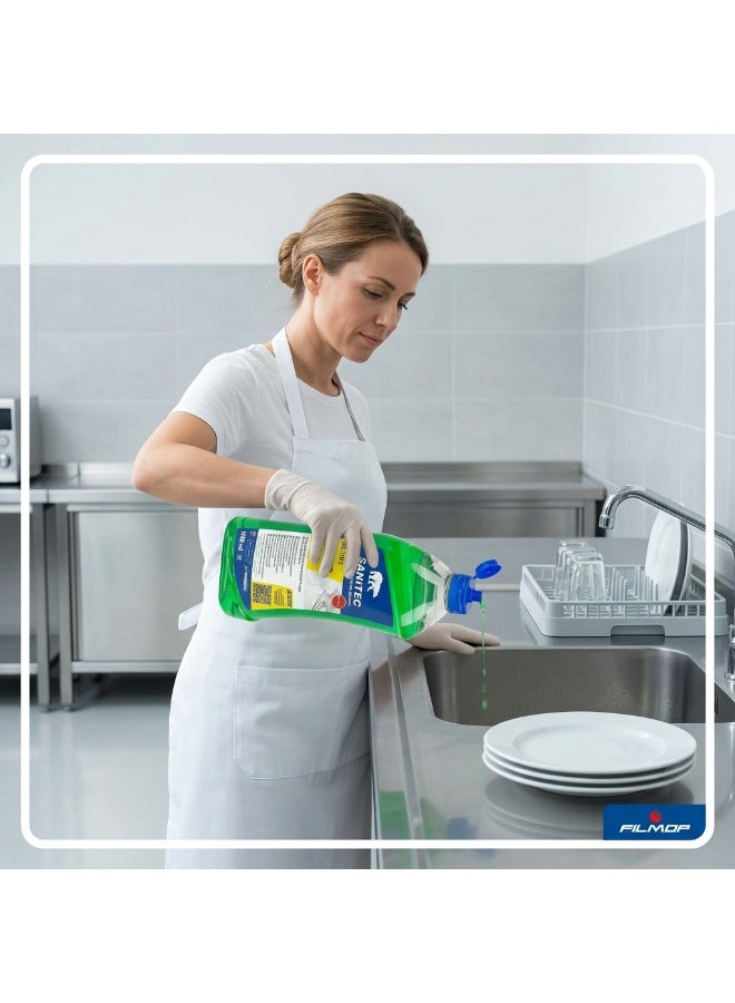 Sanitec Hand Dishwashing Liquid | Gentle Yet Powerful Grease-Cutting Dish Soap | Italian Formula | 1 Liter - Image 4