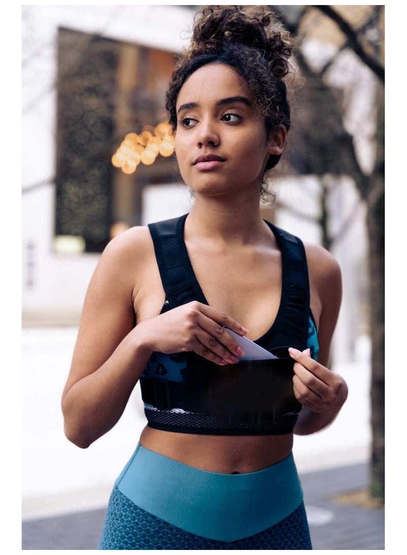 Zikra Running Vest Chest Phone Holder, Reflective Print Chest Pouch, 2 Functional Pockets, Lightweight Waterproof Sports Waist Bag Running Mobile Bag Backpack Vest Reflective Strip Chest Bag for Men & Women - Image 4