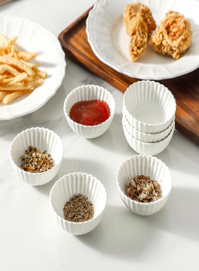 UIBFCWN 20 Pack 1.3Oz Soy Sauce Dish Ceramic, White Dipping Sauce Bowls/Dishes, Small Dipping Cups for Sushi Ketchup Olive Oil Side Dishes, Mini Dip Bowls for Charcuterie Boards - 2.7inch - Image 5