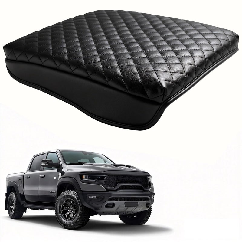 LINOAH Center Console Cover for 2019-2026 Ram 1500 Center Console Cover, Armrest Cushion Pad Cover, PU Leather for 5th Ram 1500 Armrest Cushion Pad Cover Anti-Scratch for Ram 1500 Accessories - Image 1