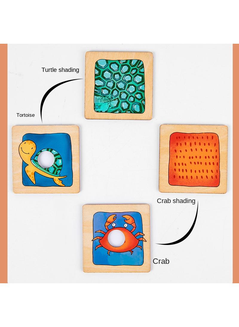 Y&D Wooden Cartoon Skin Shadow Matching Thinking Training Building Blocks Toy - Image 4