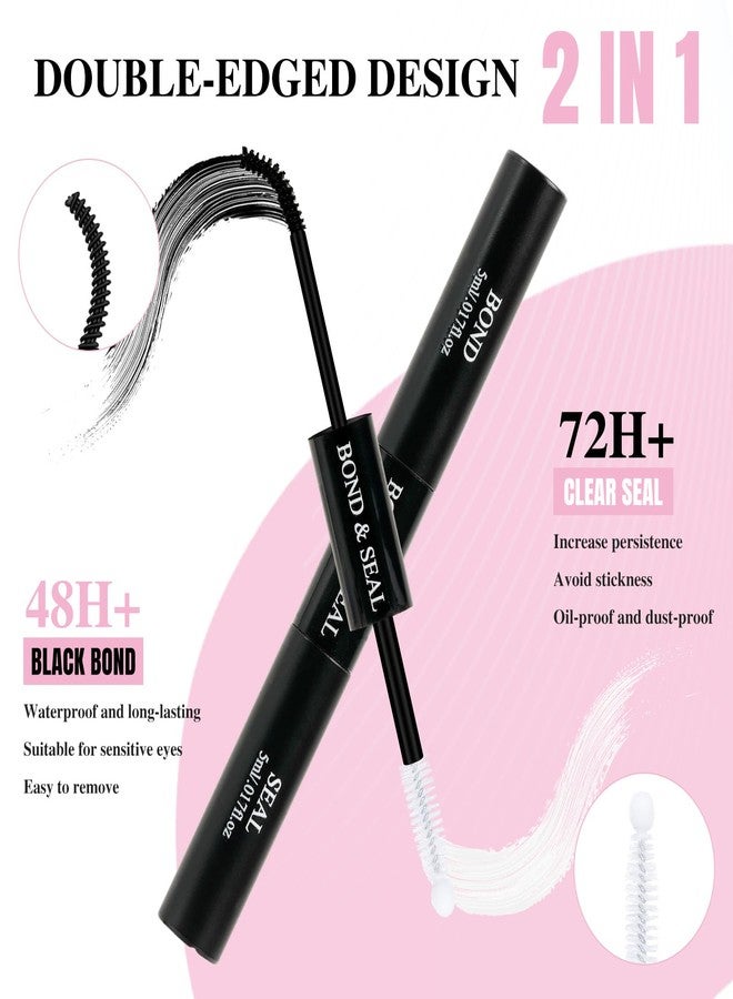 Mayhug Lash Bond and Seal with Lash Glue Remover and Tweezers for Lash Extension Clusters Fast Removal, Waterproof Eyeash Glue Lash Extension Remover Lash Applicator Tools for Beginners - Image 2