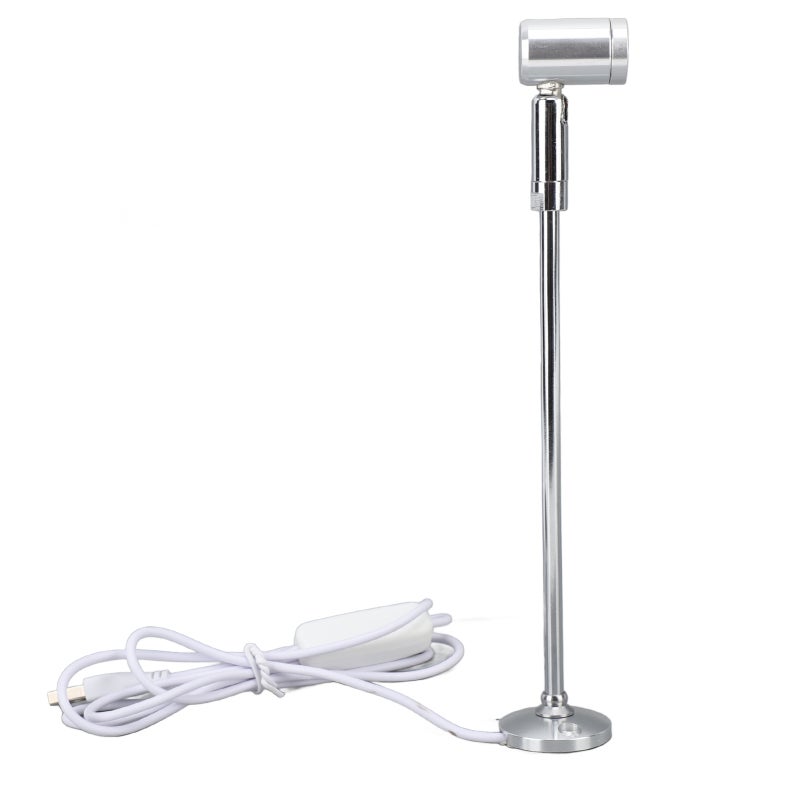 Led Spotlight: 5V Usb Powered Adjustable Silver Aluminum Body - Bright Accurate Eye Protection Mini Spotlight Lamp for Indoor Display, Gallery, Cabinet and Dressing Table Use - Image 5