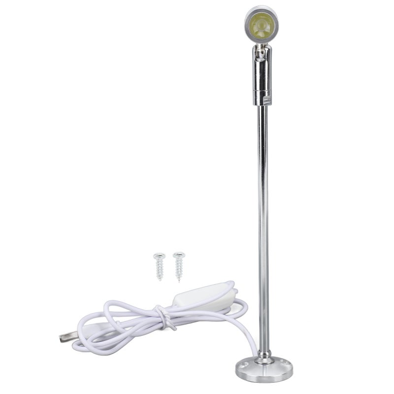 Led Spotlight: 5V Usb Powered Adjustable Silver Aluminum Body - Bright Accurate Eye Protection Mini Spotlight Lamp for Indoor Display, Gallery, Cabinet and Dressing Table Use - Image 1