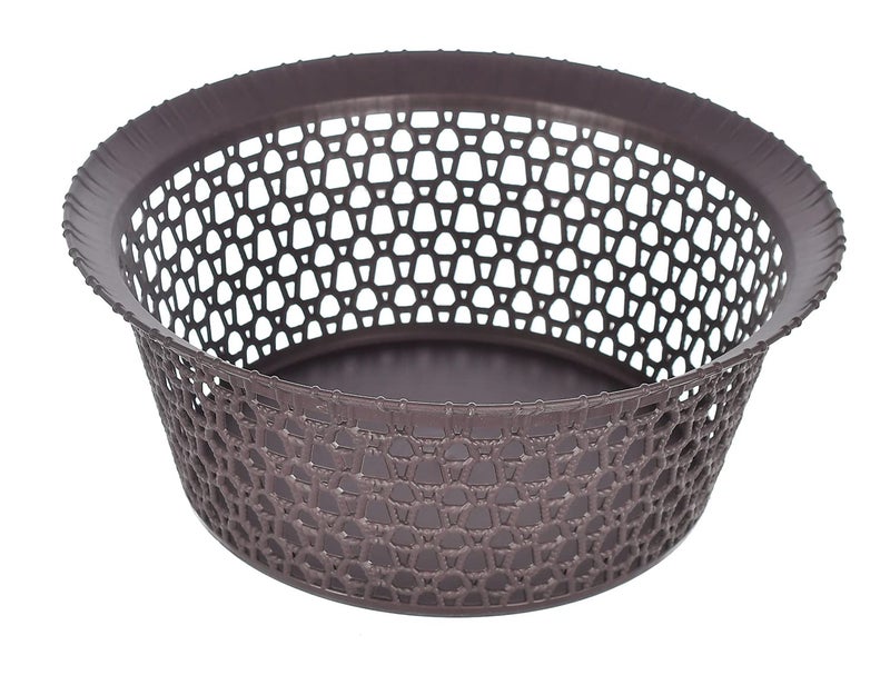 Kuber Industries Multiuses 3 Different Sizes Round Plastic Storage Basket/Organizer (Brown) -46KKM03 - Image 4