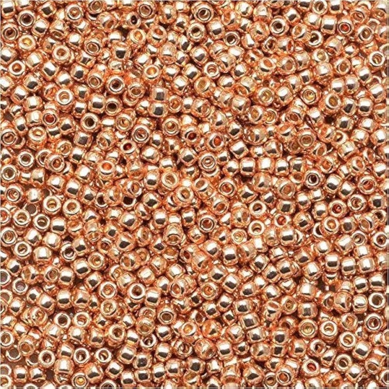 Toho Seed Beads, Permanent Finish Galvanized Rose Gold