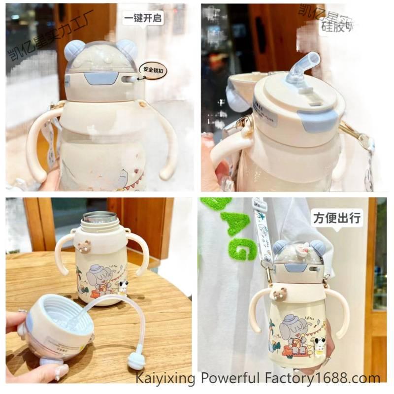 Button Lid 400 ml Stainless Steel Water Bottle Kids Bottle in Pink finish for Daily Carry - Image 4