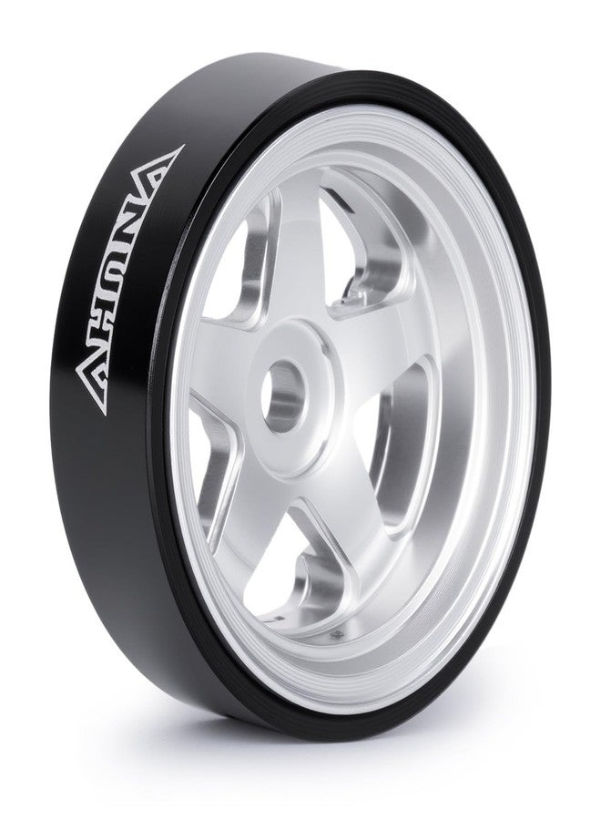 VNUHV 0.7" Aluminum 5-Spoke Beadlock Wheels Tires for 1/30 Axial SCX30 RC Crawler Upgrade Parts (Silver) - Image 4