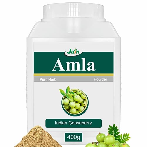 Jain Amla Powder 400g |100% Pure Phyllanthus Emblica Ayurvedic Herbal Supplement for Hair, Skin & Wellness| Rich in Natural Vitamin C | Vegan, Paraben-Free - Image 1