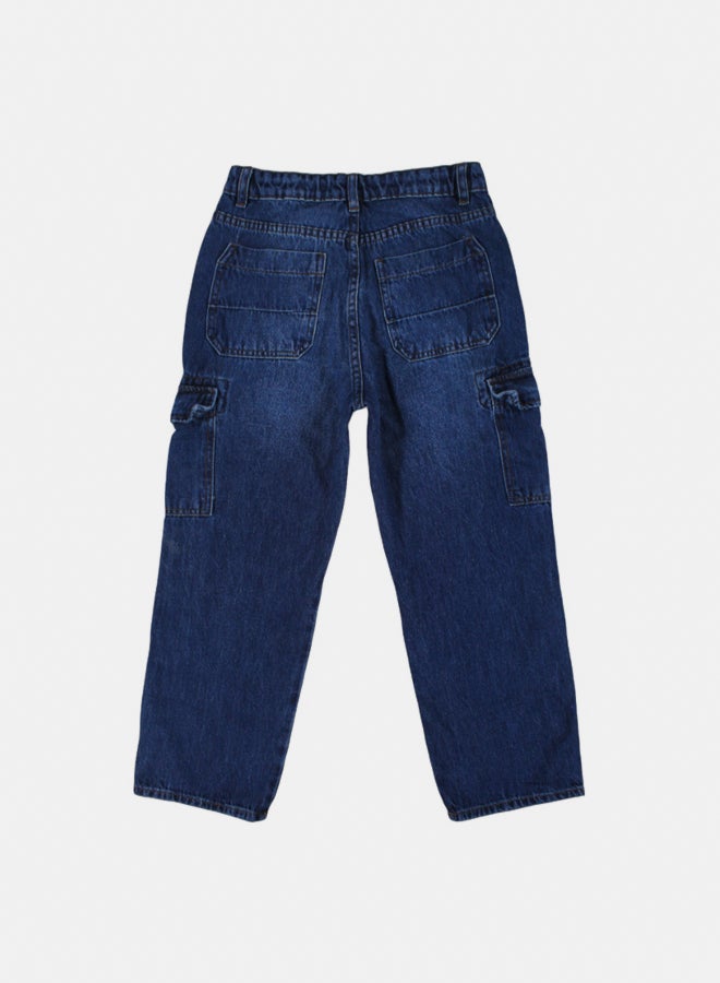 Solang Boys Cargo Jeans - Dark Wash - Image 2