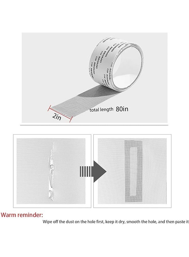 شريط إصلاح شاشة لاصق قوي جديد لعام 2025، مجموعة إصلاح الشاشة، شريط إصلاح شاشة النافذة، شريط إصلاح شبكة من الألياف الزجاجية مناسب للأبواب والنوافذ الشبكية باللون الرمادي - Image 2
