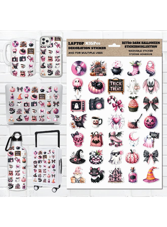 Halloween Stickers Bundle – Spooky Holiday Stickers with Pumpkins, Ghosts, Bats & Halloween Vibes for Journals, Scrapbooking, Laptops, Planners, Crafts, Aesthetic & Home Decor - Image 1