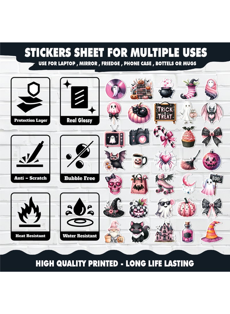 Halloween Stickers Bundle – Spooky Holiday Stickers with Pumpkins, Ghosts, Bats & Halloween Vibes for Journals, Scrapbooking, Laptops, Planners, Crafts, Aesthetic & Home Decor - Image 2