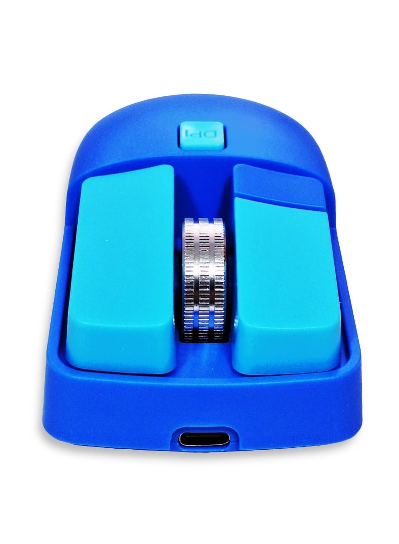 JeDEL Wireless 5D Optical Ergonomic Mouse , WD144 Dual Mode Connection 2.4GHz , 1600 DPI 400 mAH , Stable Operation , Cute and Comfortable Design , Colourfull and Varied , Plug and Play - Blue - Image 5