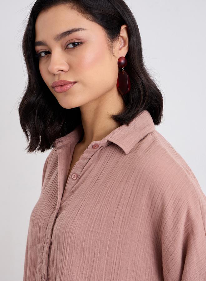 Styli Women Textured Oversized Shirt and Pants Co-Ords - Image 3