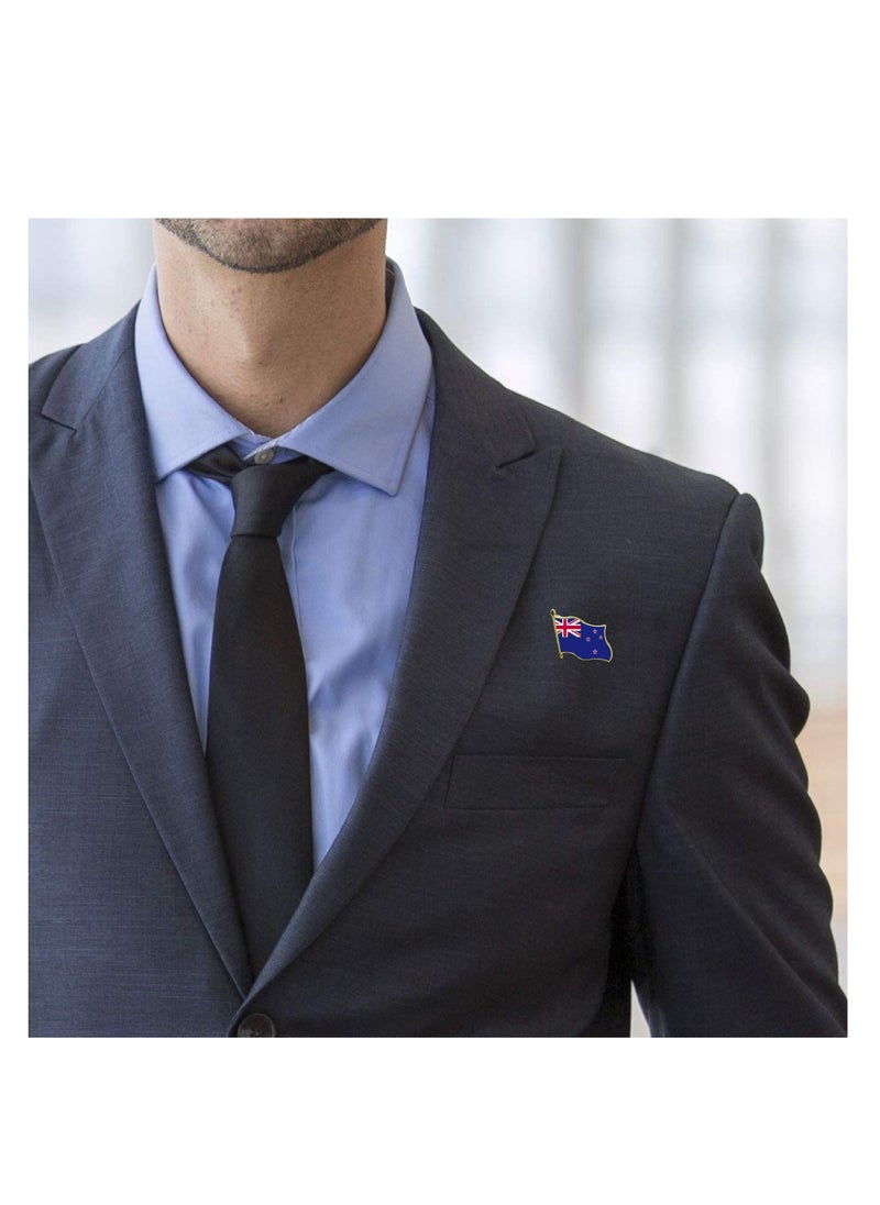 PRINTSHOP4ME - New Zealand National Flag Lapel Pins and Brooch Badge to show your patriotism for New Zealand (Flag Badge) - Image 1