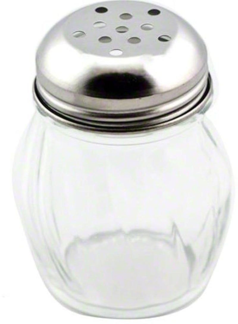 Great Credentials© Grated Cheese or Red Pepper Swirl Glass Shaker (Perforated Top) - Image 1