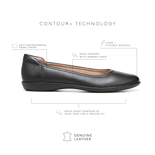 Naturalizer Womens Flexy Comfortable Slip On Round Toe Ballet Flats ,Navy Leather,5.5 M US - Image 3