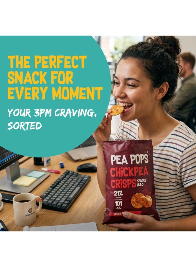 Pea Pops Healthy Chickpea Crisps - Low Calorie, Gluten Free, 28% Protein Snacks that are Popped Not Fried (70g, Smoky BBQ) - Image 4