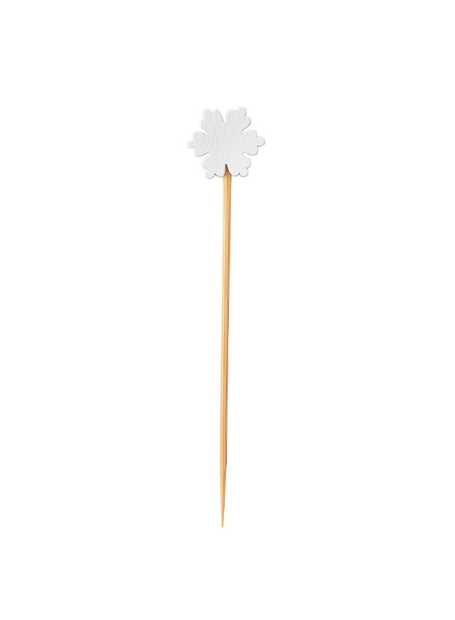 Restaurantware 3.5 Inch Snowflake Cocktail Picks, 1000 Sturdy Food Picks - Sharp Point, Disposable, White Bamboo Decorative Picks, Use At Holiday Parties, Skewers For Appetizers or Desserts  - Image 1