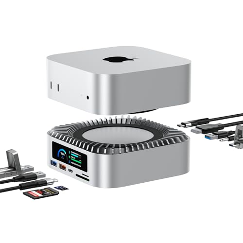 RayCue AllinOne Dock for Mac mini M4 with Smart Displays NVMeSATA SSD Enclosure 4K60Hz HDMI 10G USBAC 5G USBA2 USBC Charging SDTF Audio Mac mini M4 HUB Docking Station2024 - Image 1