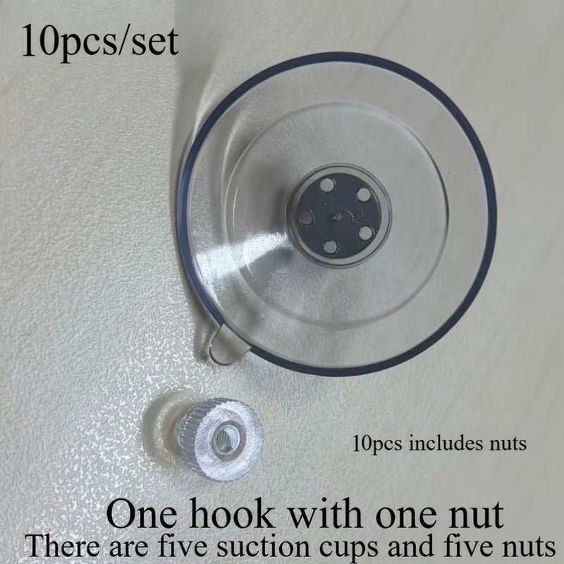 10 Pcs Mini Suction Cup Hooks 48Mm With M4 Screws For Wall Window Car - Image 1