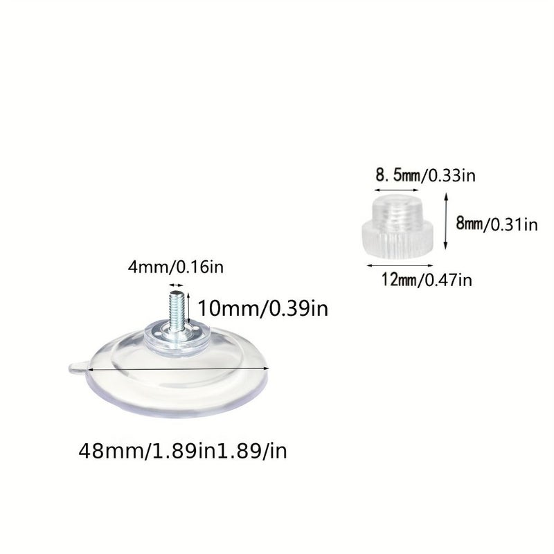 10 Pcs Mini Suction Cup Hooks 48Mm With M4 Screws For Wall Window Car - Image 3