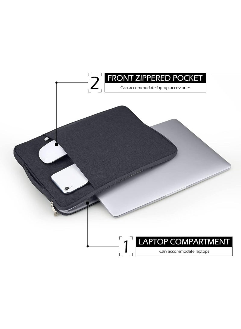Waterproof Shockproof Laptop Tablet Bag for 15in Devices, Black - Image 3