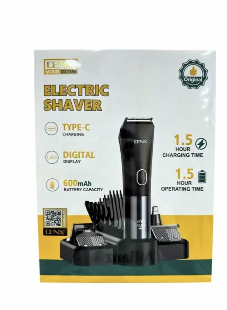 DENX 7-in-1 Rechargeable Hair Clipper & Beard/Nose/Ear Trimmer Kit