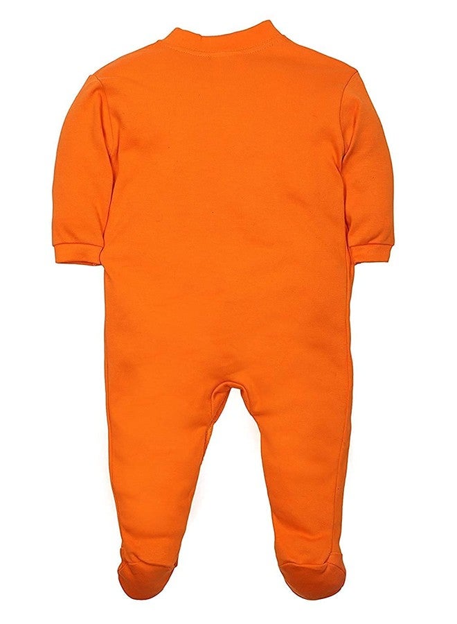 TiniBerry 100% Cotton Rompers Sleepsuits Jumpsuit Baby Boy's and Baby Girl’s Bodysuits Cotton Full Sleeve Rompers Gift Set Full Sleeves Onesies for Infant Pack of 3 (12-18 Months, Orange) - Image 2