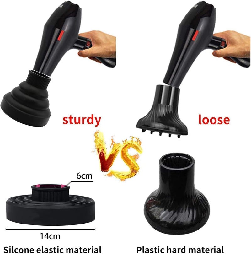 joyzzz X Spring Universal Hair Diffuser, Collapsible Diffuser Hair Dryer, Professional Blow Dryer Diffuser, Hair Dryer Nozzles for Fine Thick Natural Wavy, For Hair Dryers with a Diameter of No More Than 6cm - Image 3