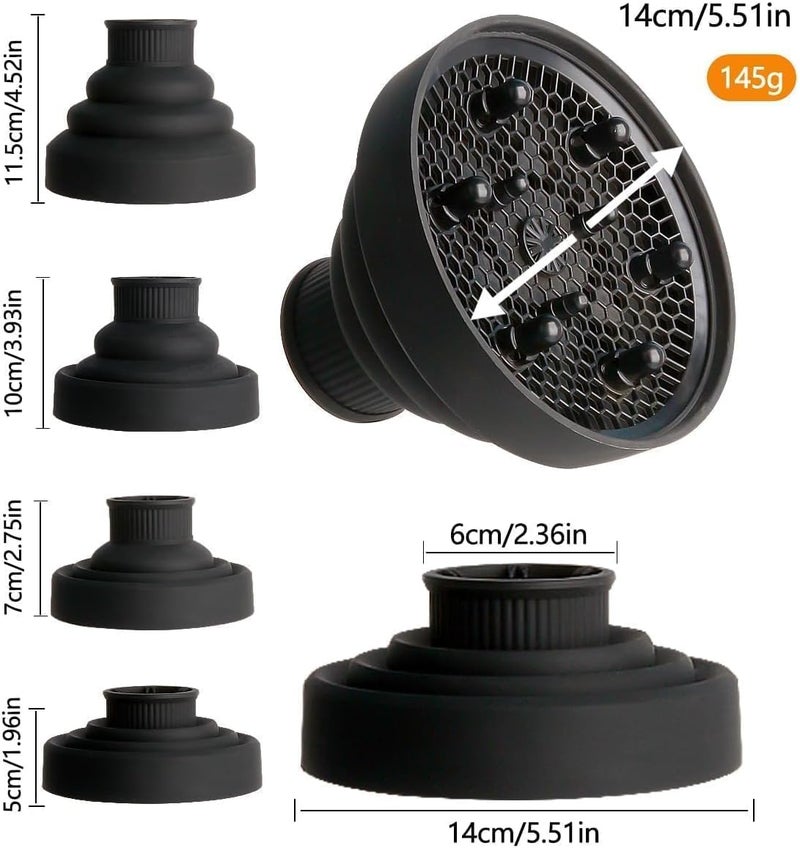 joyzzz X Spring Universal Hair Diffuser, Collapsible Diffuser Hair Dryer, Professional Blow Dryer Diffuser, Hair Dryer Nozzles for Fine Thick Natural Wavy, For Hair Dryers with a Diameter of No More Than 6cm - Image 1