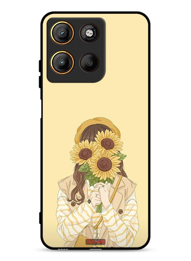 Motorola Moto G15 Protective Case Cover Hide Face With Sunflowers